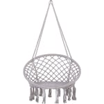 Chaise Balançoire Suspendue Boho Coton Macramé Gris Gabella