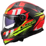 LS2, Casque Moto Intégral Vector II Carbon TANTIC Red H-V Yellow, L