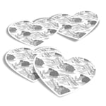 4x Heart Stickers - BW - Wooly Mammoth Ice Age Animal #43176