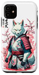Coque pour iPhone 11 Kitsune Samurai Renard Vintage Ukiyo E Style