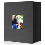 Lanpn Album Photo 10x15 1000 Pochette, Grand Geant Format Lin Tissu Album pour Horizontal Vertical Photos (Noir)