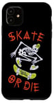 Coque pour iPhone 11 Skate or Die – Patineur squelette style Halloween