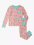 Hatley Kids' Unicorn Pyjamas, Light Pink