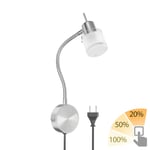 Lampe de lecture MIRAS col de cygne interrupteur fiche + ampoule LED GU10 blanc