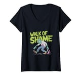 Womens Zombie Walk of Shame - Funny Halloween Zombie Design V-Neck T-Shirt