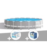 Kit piscine tubulaire Intex Prism Frame ronde 5,49 x 1,22 m + Bâche à bulles + 6 cartouches de filtration