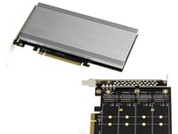 KALEA-INFORMATIQUE Carte contrôleur M2 PCIe x16 pour 4 SSD M.2 NVMe M Key avec Chipset 2824 Compatible avec Les Modes Non-Bifurcation et Bifurcation