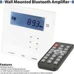 Wall Mounted Mini Bluetooth Amplifier & Black Wall Speakers Kit Stereo HiFi Amp