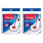 Vileda Turbo Spin Mop Refill, Pack of 2 Turbo Mop Head Replacements, Fits all