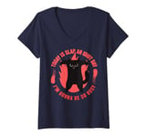 Womens Today Is Slap An Idiot Day I’m Gonna Be So Busy Cat V-Neck T-Shirt