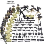 WW2 Army Soldiers Figures Guns Weapons Military Building Blocks Accessories Children Diy Bricks Toy