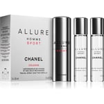 Chanel Allure Homme Sport Cologne EDC (1x refillable + 2 x refill) 2x20 ml