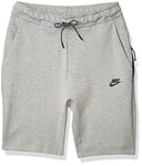 Nike M NSW TCH FLC Short Shorts de Sport Homme DK Grey Heather/Dark Grey/(Black) FR: 4XL (Taille Fabricant: 4XL)