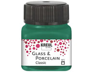 Kreul 16225-Glass Classic Vert foncé, en Pot de 20 ML, Peinture Brillante Porcelaine à Base d'eau, séchage Rapide, Opaque, Verre, Dark Green