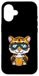 Coque pour iPhone 16 Ski Tiger avec bière | Apres Ski Comic