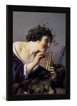 Kunst für Alle 'Encadré Image de Paulus Moreelse Pan Playing His Pipes, d'art en qualité Photo Fait Main Cadre, 40 x 60 cm, Noir Mat