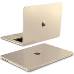 FINTIE Coque Compatible avec MacBook Air 15.3 Pouces 2024/2023 (M3/M2, A3114/A2941)-[Couleur Correspondante au MacBook] Coque Ultra-Fine Anti-Empreinte Digitale Anti-Rayures, Lumière Stellaire Mate