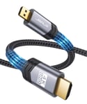 Micro HDMI to HDMI Cable,JSAUX 1M 4K@60Hz Micro HDMI to Standard HDMI Cable Nylon Braided Micro HDMI to HDMI Lead Adapter Compatible with Raspberry Pi 4/Hero 7/6/5,Sony A6000 A6300 Camera, Nikon B500