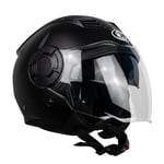 One by Camamoto | Casque Alfa 2.0 Jet/Demi-Jet pour Moto et Scooter, Noir Mat, Double Visière, Homologué ECE R22-06, Taille XS (53-54 cm)