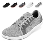 Chaussures Pieds Nus Homme Femme Trail Running Minimalistes Barefoot Shoes à Zéro Drop Orteil Pieds Larges Antidérapant Chaussures Baskets Marche Trekking Sport Sneakers Unisex Gris Clair EU42