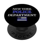 Support New York Police Department NYPD Thin Blue Line Flag PopSockets Swappable PopGrip