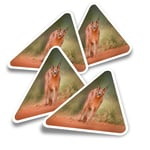 4x Triangle Stickers - Caracal African Lynx Cat #3170