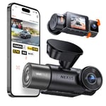 VANTRUE N2X 2.7K+1080P Dashcam Voiture Avant Intérieur, STARVIS 2 Double HDR Camera Embarquée Infrarouge, Support LTE, 5GHz WiFi GPS, APP & Commande Vocale Français, 24/7 Mode Parking, Max 512Go