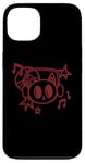 Coque pour iPhone 13 Y2K 90s Cat porte un casque d'écoute et entend de la musique