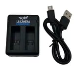 Dual GoPro HERO/5/6/7/8 Camera Battery Charger - USB Powered - AHDBT-501 - New