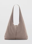 Mango Gabriel Leather Shopper Bag, Medium Brown