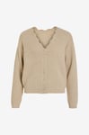 Vila - Cardigan viCutie L/S Rev Glitter Knit Cardigan - Beige