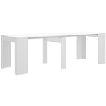 Pegane - Table console extensible en chêne blanc brillant - Longueur 54-239 x Hauteur 77 x Profondeur 90 cm