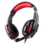 Casque Gamers, KOTION PRO G9000 USB 7.1, Filaire avec Micro / LED (Rouge / Noir)