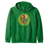 Christmas Scooby Doo Shaggy Wreath Hats Scarves Zip Hoodie