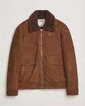 Valstar Goose Down Shearling Flight Jacket Brown Suede