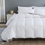 YZTEX Double Size Duvet - 13.5 Tog Luxurious 50% Goose Feather & 50% Down Quilt, Hotel Quality Warm Winter Double Size Bed Duvet, 100% Cotton Shell