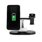 iTek I58073BLK 3-in-1 MagSafe Wireless Rapid Charging Stand for iPhone 12-15 Series, AirPods Pro, 2nd and 3rd Gen, Apple Watch Series 1-8, SE, Ultra, 15W, Black