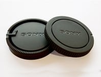 Camera Body & Rear Lens Cap for Sony A Mount body & Lenses SONY logo UK STOCK