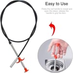 1.5m Extra Long Drain Unblocker Cleaner Hair Clog Removal Tool Sink Shower Bath