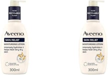 2 x Aveeno Skin Relief Moisturising Lotion Soothes Skin From Day 1 For Very Dry