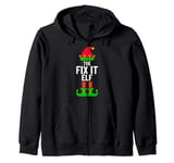 The Fix It Elf Christmas Party Matching Family Elf Zip Hoodie