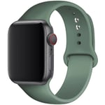 Silikonrem för Apple Watch Band 45mm 44mm 42mm 49mm 41mm 40mm 38mm correa armband iwatch Series 8 7 9 SE 4 3 5 Ultra 6 Pine Green 38  40 41 mm S-M