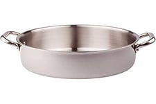 Pentole Agnelli ALIX106ALIN28 Faitout bas avec 2 poignées en acier, trilaminé aluminium-acier pour induction, 28 cm