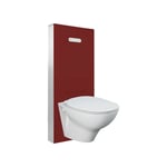 Pack wc suspendu sans bride + bâti + panneau rouge + plaque de commande pneumatique Regiplast