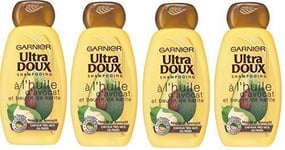 Garnier Ultra Doux À l'Huile d'Avocat et Beurre de Karité Shampooing Lot de 4