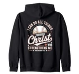 Baseball Player Sports Faith Christian Bible Verse Zip Hoodie