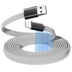 Magtame Magnetic Coiled Lightning Cable, 5FT MFi Certified iPhone Charger Cable Fast Charging, Flat Wrapped iPhone Cord Braided for Car Compatible with iPhone 14 13 12 11 Pro Max XR XS X