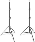 EMART Photography Light Stand 7 Ft(2.1m),1/4" Screw Portable Studio Lighting Tripod Stand with 2 Pack Aluminum Lighting Stands for Ring Light/Strobe Light/Flash/Softbox/Portrait/Podcast Light