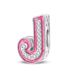 TINSLO 925 Sterling Silver Charms Beads Initial J Letter for Pandora Bracelet, Dangle Pendant Charms for Necklace and Bracelet Jewelry Gifts for Women Girls