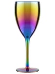 Premier Housewares Drinking Glasses Chrome Effect Multi Colored Wine Glasses Cocktail Glasses Champagne Glasses Wine Glasses Set of 4 28h x 8w x 8d